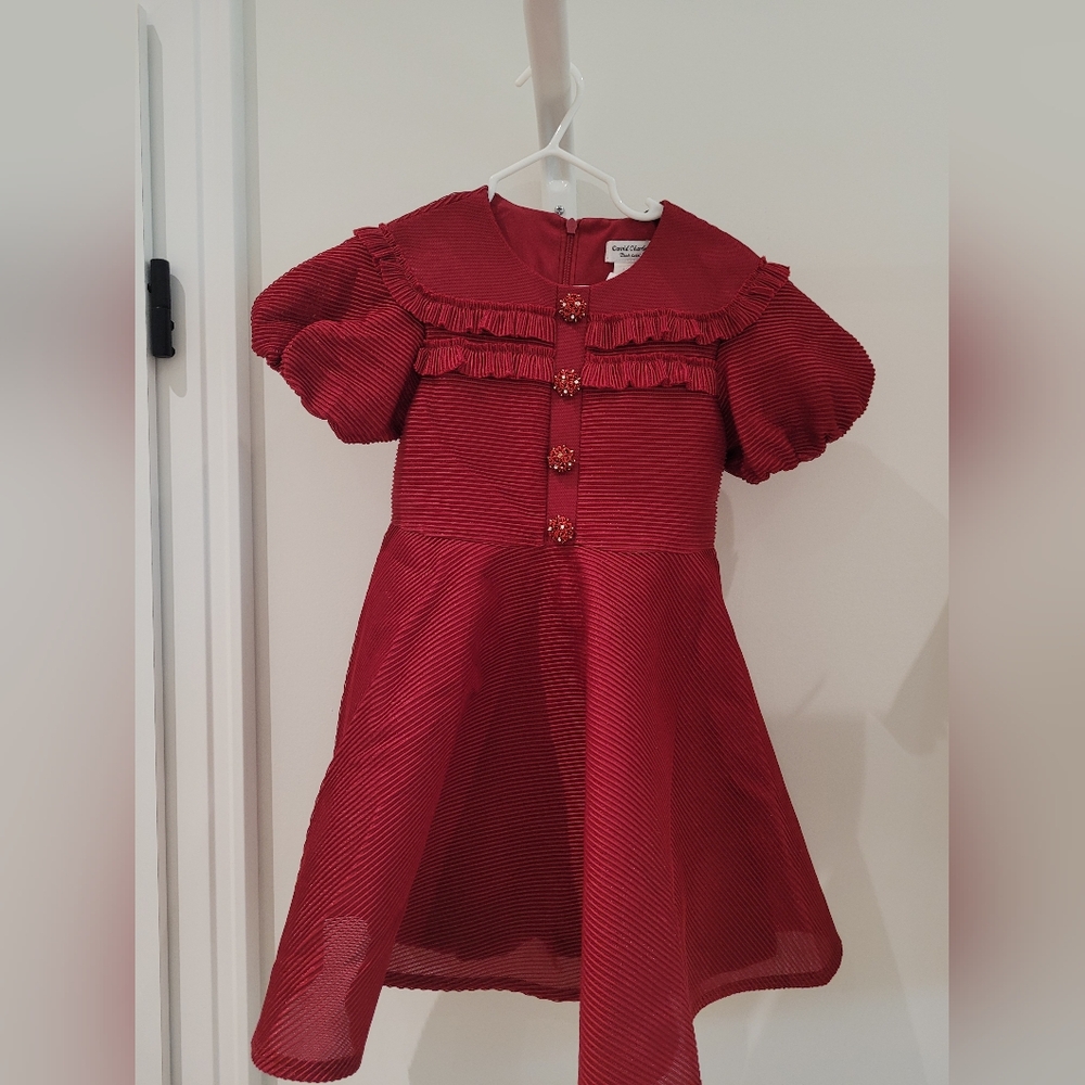 David Charles Elegant Red Kids Dress Age 5